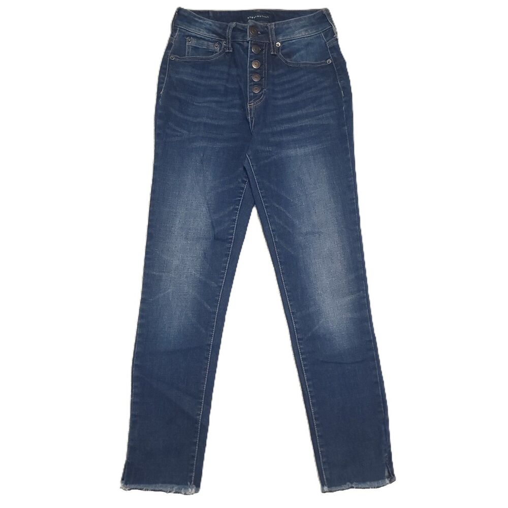 Aeropostale Flex Effects Super High Rise Crop Jeans Size 2 Stretch Button Fly